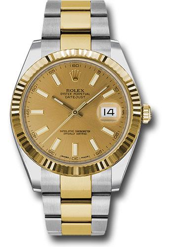 Rolex Steel and Yellow Gold Rolesor Datejust 41  - Champagne Index Dial - Oyster Bracelet - 126333 chio