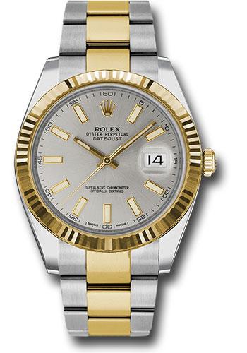 Rolex Steel and Yellow Gold Rolesor Datejust 41  - Silver Index Dial - Oyster Bracelet - 126333 sio