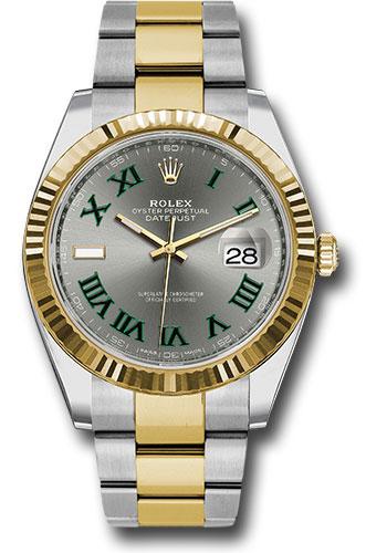 Rolex Steel and Yellow Gold Rolesor Datejust 41  - Slate Green Roman Dial - Oyster Bracelet - 126333 slgro