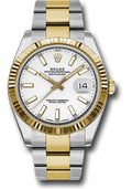 Rolex Steel and Yellow Gold Rolesor Datejust 41  - White Index Dial - Oyster Bracelet - 126333 wio