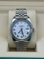 Rolex Steel and White Gold Rolesor Datejust 41  - White Roman Dial - Jubilee Bracelet - 126334 wrj