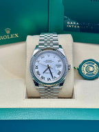 Rolex Steel and White Gold Rolesor Datejust 41  - White Roman Dial - Jubilee Bracelet - 126334 wrj