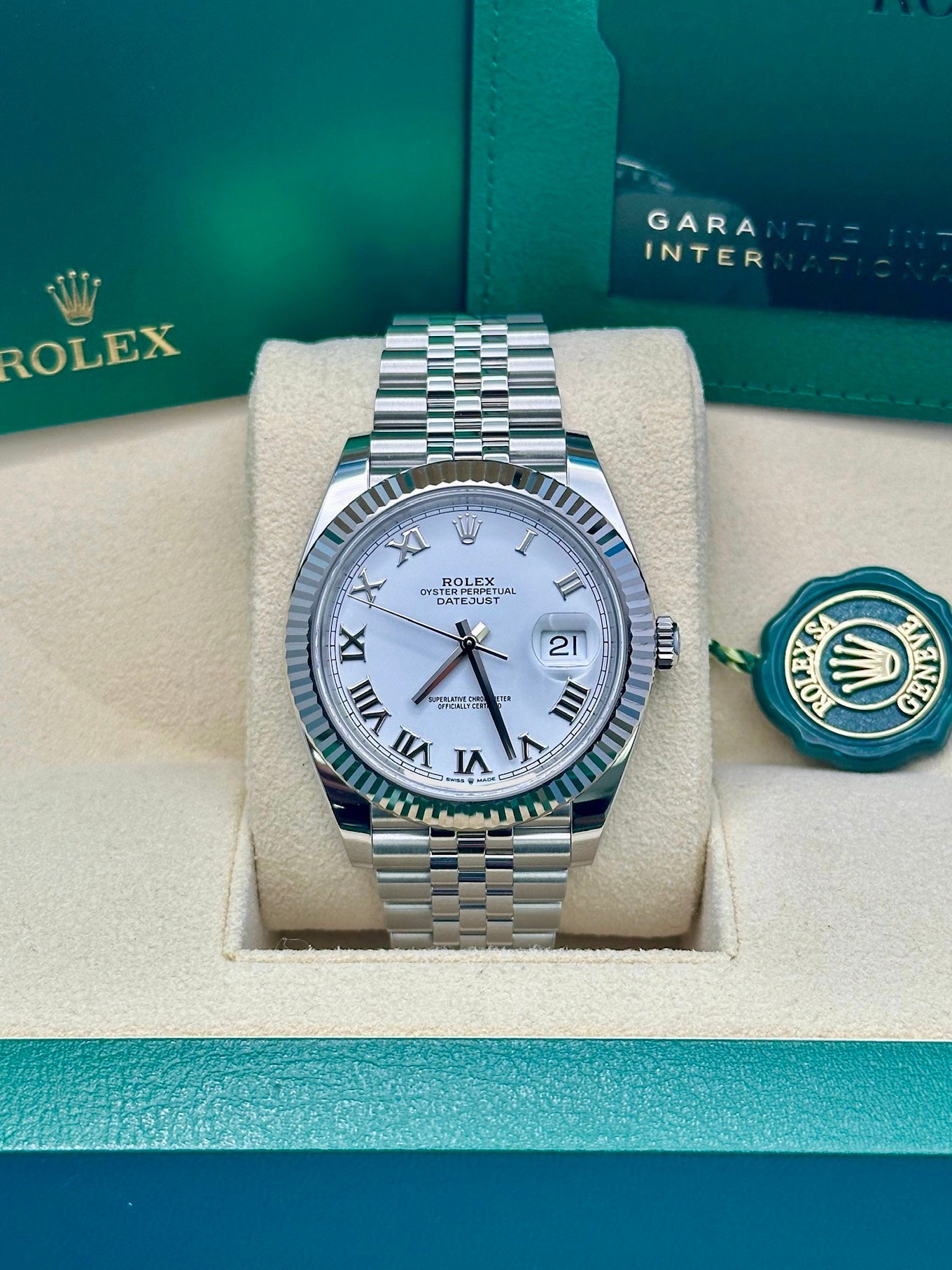 Rolex Steel and White Gold Rolesor Datejust 41  - White Roman Dial - Jubilee Bracelet - 126334 wrj