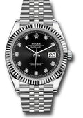Rolex Steel and White Gold Rolesor Datejust 41  - Black Diamond Dial - Jubilee Bracelet - 126334 bkdj