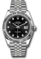 Rolex Steel and White Gold Rolesor Datejust 41  - Black Diamond Dial - Jubilee Bracelet - 126334 bkdj