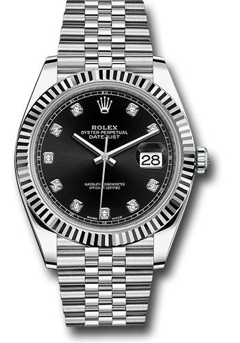 Rolex Steel and White Gold Rolesor Datejust 41  - Black Diamond Dial - Jubilee Bracelet - 126334 bkdj