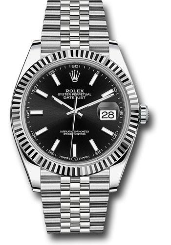 Rolex Steel and White Gold Rolesor Datejust 41  - Black Index Dial - Jubilee Bracelet - 126334 bkij