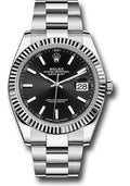 Rolex Steel and White Gold Rolesor Datejust 41  - Black Index Dial - Oyster Bracelet - 126334 bkio