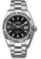 Rolex Steel and White Gold Rolesor Datejust 41  - Black Index Dial - Oyster Bracelet - 126334 bkio
