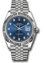 Rolex Steel and White Gold Rolesor Datejust 41  - Blue Diamond Dial - Jubilee Bracelet - 126334 bldj
