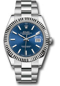 Rolex Steel and White Gold Rolesor Datejust 41  - Blue Index Dial - Oyster Bracelet - 126334 blio
