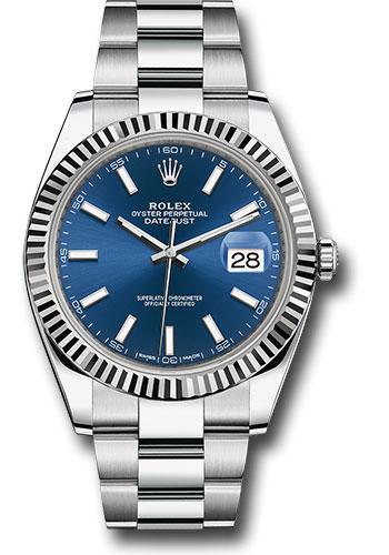 Rolex Steel and White Gold Rolesor Datejust 41  - Blue Index Dial - Oyster Bracelet - 126334 blio