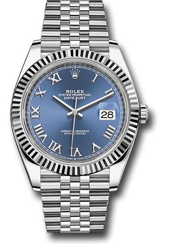 Rolex Steel and White Gold Rolesor Datejust 41  - Blue Roman Dial - Jubilee Bracelet - 126334 blrj