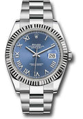 Rolex Steel and White Gold Rolesor Datejust 41  - Blue Roman Dial - Oyster Bracelet - 126334 blro