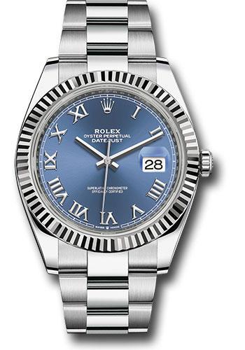 Rolex Steel and White Gold Rolesor Datejust 41  - Blue Roman Dial - Oyster Bracelet - 126334 blro