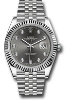 Rolex Steel and White Gold Rolesor Datejust 41  - Dark Rhodium Diamond Dial - Jubilee Bracelet - 126334 dkrdj