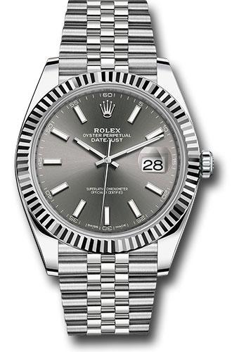 Rolex Steel and White Gold Rolesor Datejust 41  - Dark Rhodium Index Dial - Jubilee Bracelet - 126334 dkrij