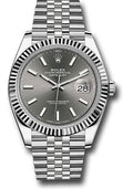 Rolex Steel and White Gold Rolesor Datejust 41  - Dark Rhodium Index Dial - Jubilee Bracelet - 126334 dkrij