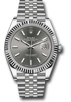 Rolex Steel and White Gold Rolesor Datejust 41  - Dark Rhodium Index Dial - Jubilee Bracelet - 126334 dkrij