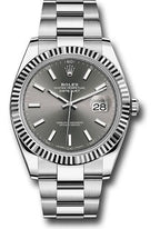 Rolex Steel and White Gold Rolesor Datejust 41  - Dark Rhodium Index Dial - Oyster Bracelet - 126334 dkrio