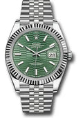 Rolex White Rolesor Datejust 41  - Mint Green Fluted Motif Index Dial - Jubilee Bracelet - 126334