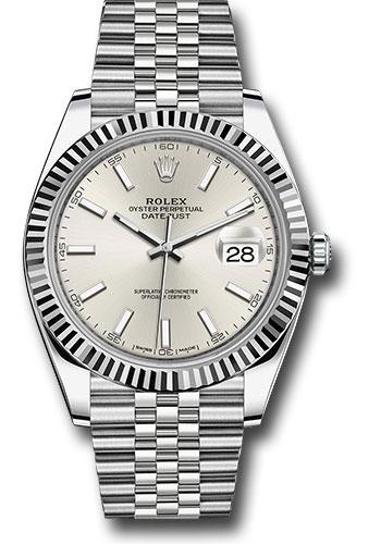Rolex Steel and White Gold Rolesor Datejust 41  - Silver Index Dial - Jubilee Bracelet - 126334 sij