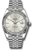 Rolex Steel and White Gold Rolesor Datejust 41  - Silver Index Dial - Jubilee Bracelet - 126334 sij