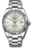 Rolex Steel and White Gold Rolesor Datejust 41  - Silver Index Dial - Oyster Bracelet - 126334 sio