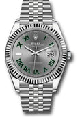 Rolex Steel and White Gold Rolesor Datejust 41  - Wimbledon Dial - Jubilee Bracelet - 126334 slgrj