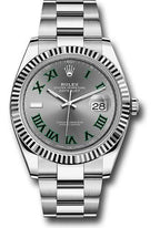 Rolex Steel and White Gold Rolesor Datejust 41  - Slate Green Roman Dial - Oyster Bracelet - 126334 slgro