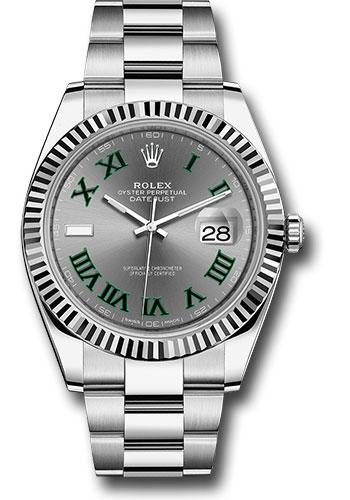 Rolex Steel and White Gold Rolesor Datejust 41  - Slate Green Roman Dial - Oyster Bracelet - 126334 slgro