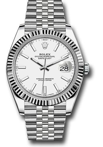 Rolex Steel and White Gold Rolesor Datejust 41  - White Index Dial - Jubilee Bracelet - 126334 wij