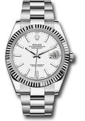 Rolex Steel and White Gold Rolesor Datejust 41  - White Index Dial - Oyster Bracelet - 126334 wio