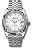 Rolex Steel and White Gold Rolesor Datejust 41  - White Roman Dial - Jubilee Bracelet - 126334 wrj