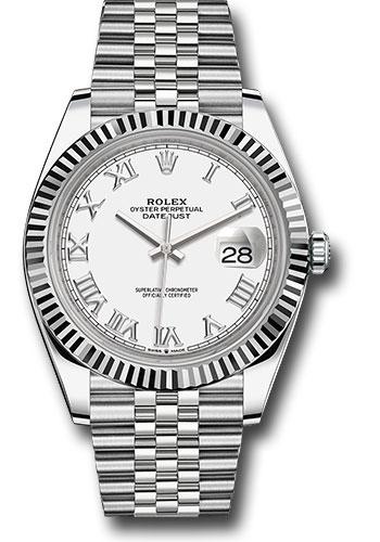 Rolex Steel and White Gold Rolesor Datejust 41  - White Roman Dial - Jubilee Bracelet - 126334 wrj