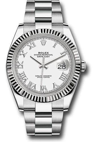 Rolex Steel and White Gold Rolesor Datejust 41  - White Roman Dial - Oyster Bracelet - 126334 wro