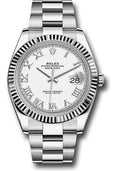 Rolex Steel and White Gold Rolesor Datejust 41  - White Roman Dial - Oyster Bracelet - 126334 wro