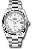 Rolex Steel and White Gold Rolesor Datejust 41  - White Roman Dial - Oyster Bracelet - 126334 wro