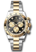 Rolex Yellow Rolesor  Daytona  - Fixed Bezel - Black And Golden Diamond Dial - Oyster Bracelet - 126503 bkchdo