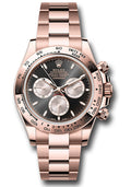 Rolex Everose Gold Cosmograph Daytona Watch - Fixed Bezel - Black And Sundust Index Dial