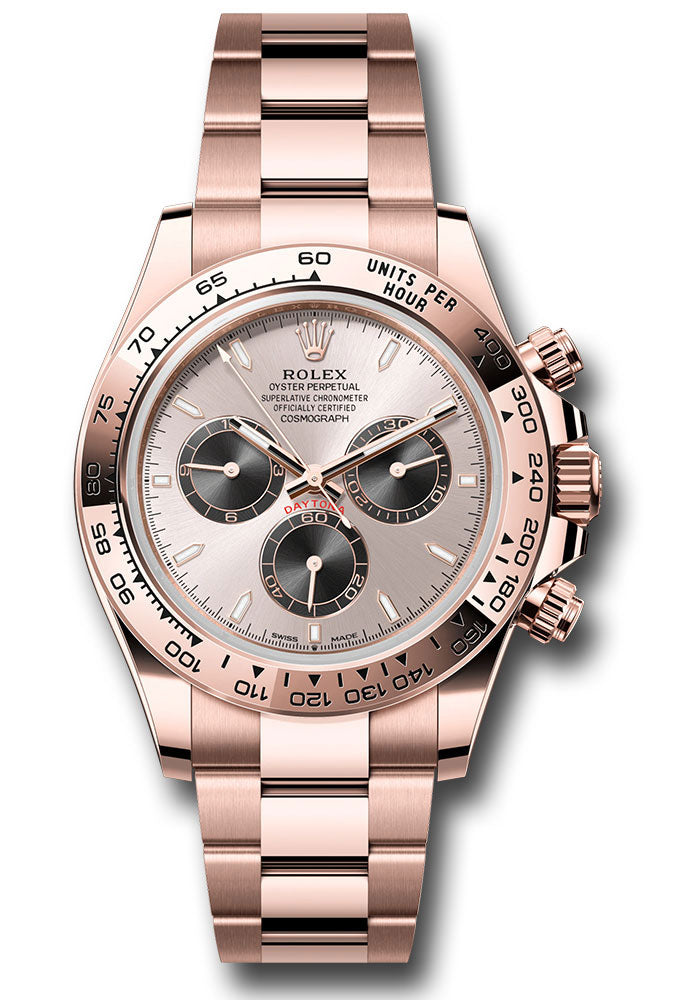 Rolex Everose Gold Cosmograph Daytona Watch - Fixed Bezel - Sundust And Black Index Dial