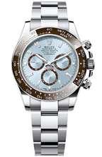 Rolex Platinum  Daytona  - Chestnut Brown Cerachrom Bezel - Ice Blue Baguette Dial - Oyster Bracelet - 126506 icebag