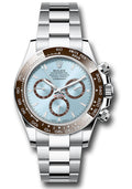 Rolex Platinum  Daytona  - Chestnut Brown Cerachrom Bezel - Ice Blue Index Dial - Oyster Bracelet - 126506 ibio