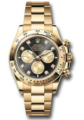 Rolex Yellow Gold  Daytona  - Fixed Bezel - Black And Golden Diamond Dial - Oyster Bracelet - 126508 bkchdo