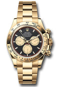 Rolex Yellow Gold  Daytona  - Fixed Bezel - Black And Champagne Index Dial - Oyster Bracelet - 126508 bkchio