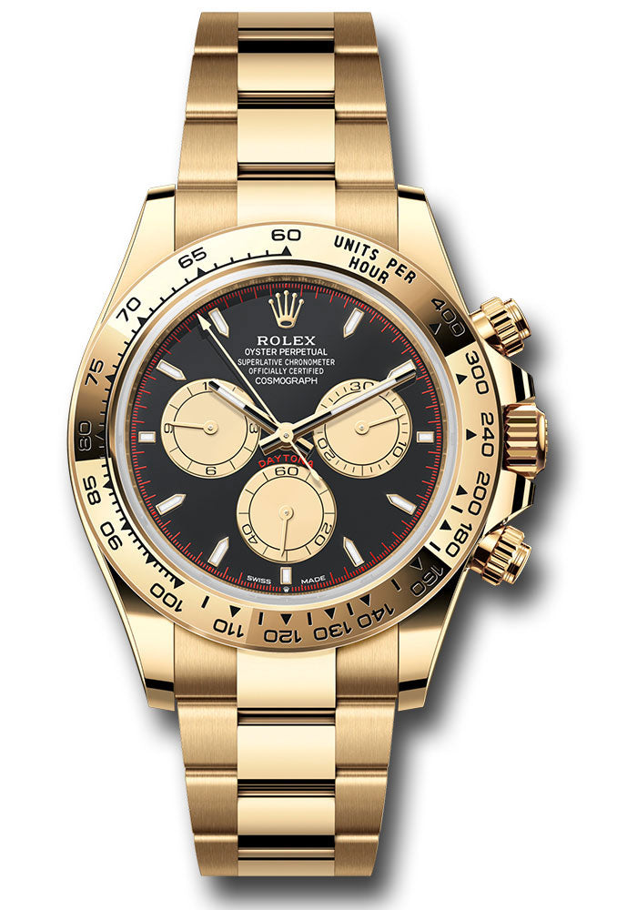 Rolex Yellow Gold  Daytona  - Fixed Bezel - Black And Champagne Index Dial - Oyster Bracelet - 126508 bkchio