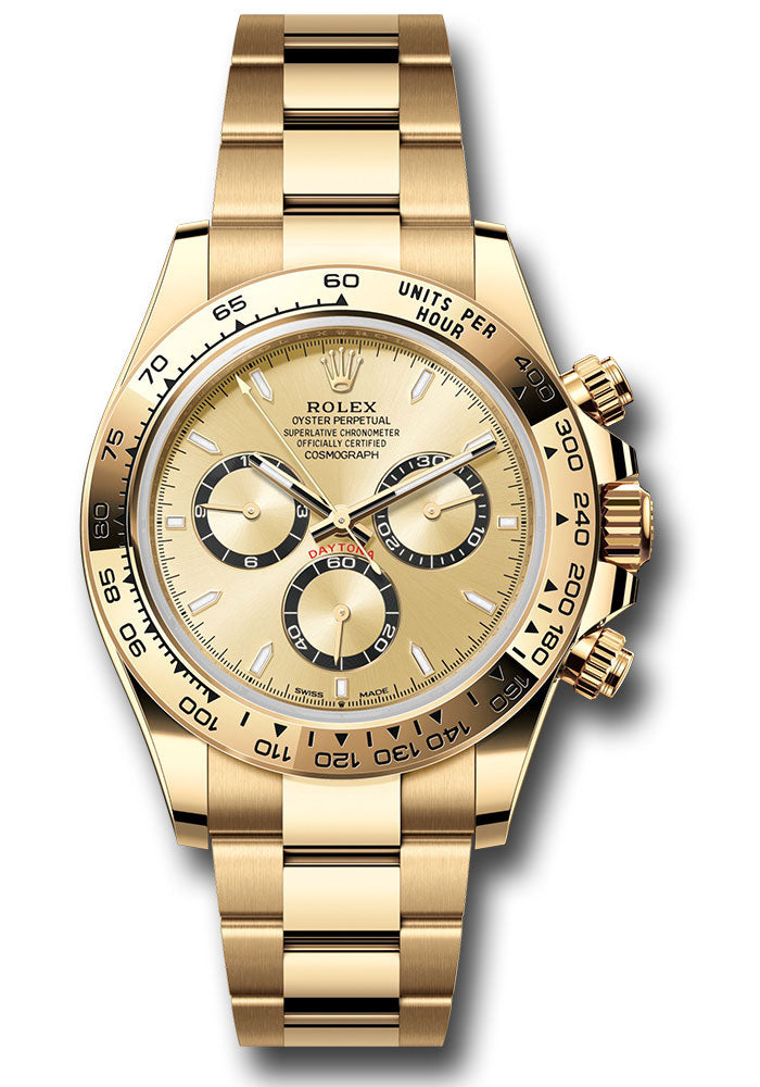 Rolex Yellow Gold  Daytona  - Fixed Bezel - Golden Index Dial - Oyster Bracelet - 126508 chio