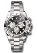 Rolex White Gold  Daytona  - Fixed Bezel - Black And Steel Diamond Dial - Oyster Bracelet - 126509 bkstdo