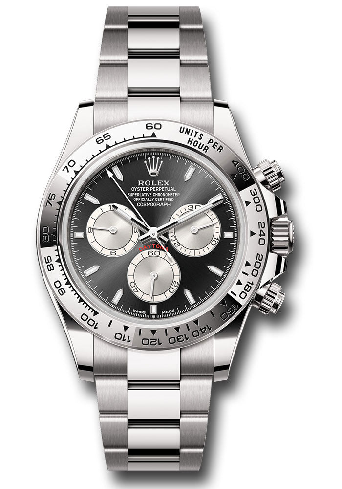 Rolex White Gold  Daytona  - Fixed Bezel - Black And Steel Index Dial - Oyster Bracelet - 126509 bkstio