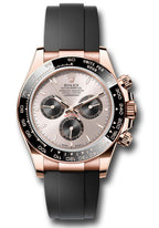 Rolex Everose Gold Cosmograph Daytona Watch - Black Cerachrom Bezel - Sundust And Black Index Dial - Oysterflex Strap
